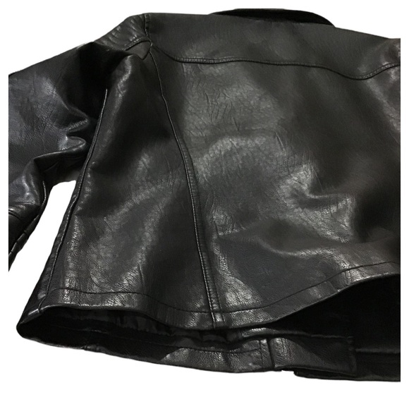 TOPSHOP - Faux Leather Moto Jacket -Size 8 - Picture 13 of 16